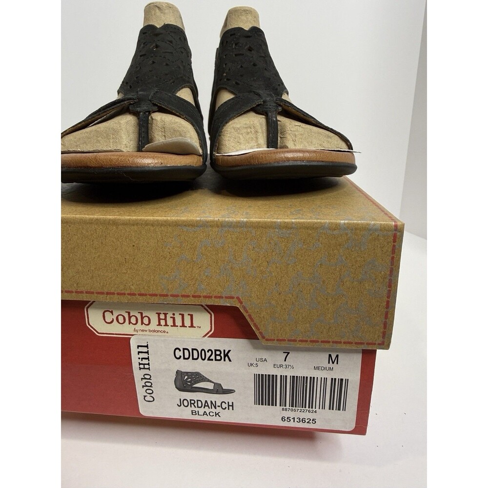 Cobb Hill Jordan CH Black Leather Sandals 7M NIB Comfort Zip Gladiator - Picture 6 of 6
